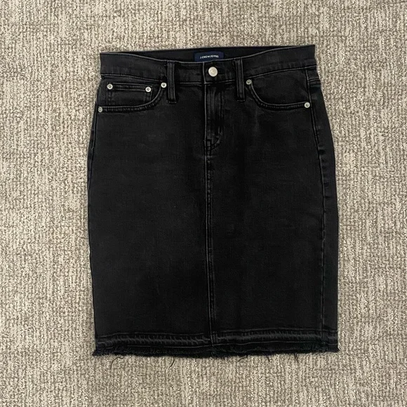 Crew Skirts J Crew Black Denim Pencil Skirt Poshmark